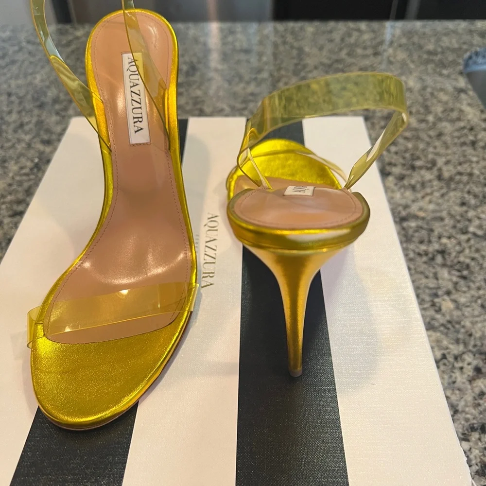 Aquazzura Gold and Yellow Heels - Picture 3 of 12